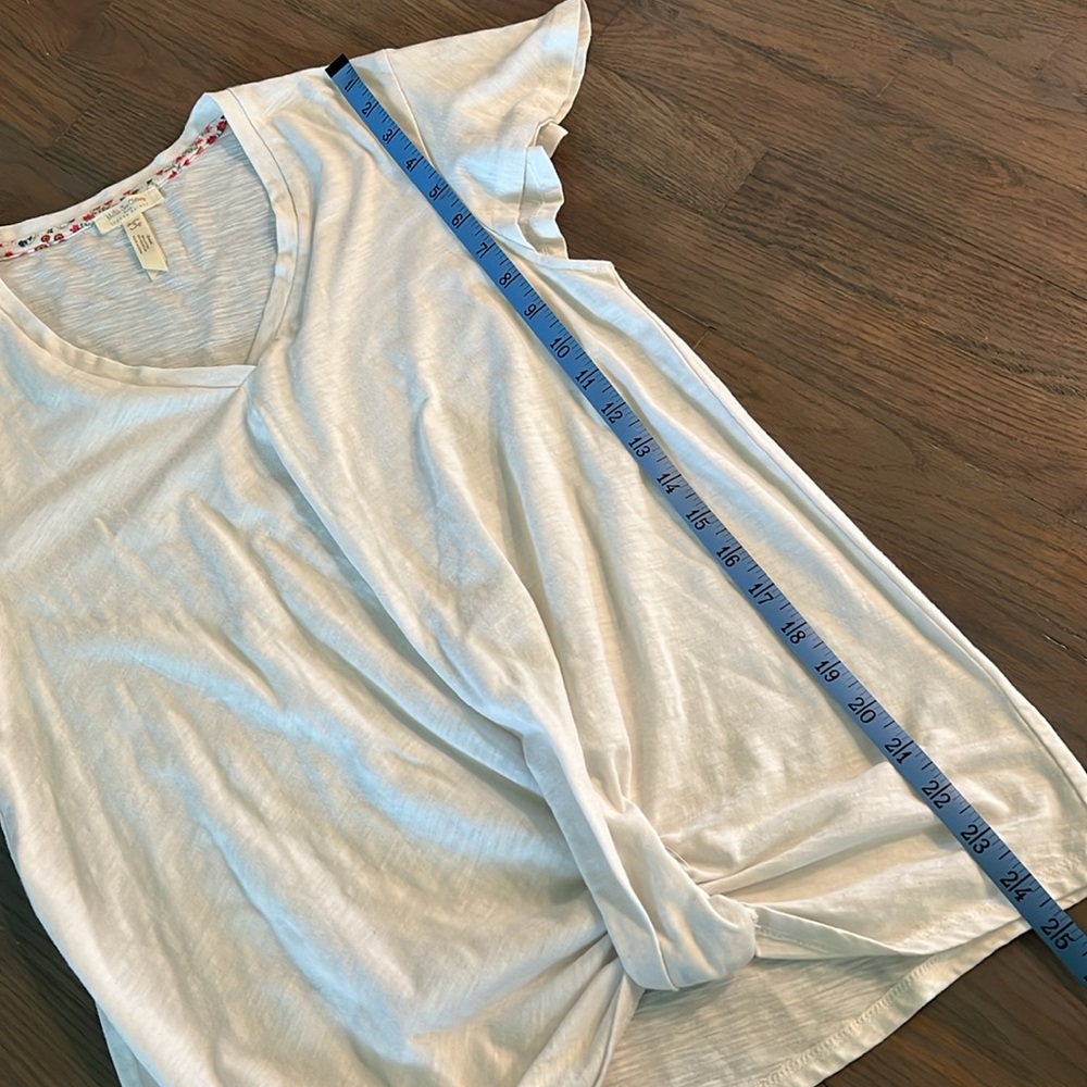 Matilda Jane Joanna Gaines Pure Country Tee Top Size S Flutter Cap Sleeve White - Picture 6 of 6